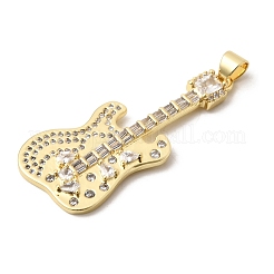 Brass Micro Pave Clear Cubic Zirconia Pendants&nbsp;KK-H267-052G