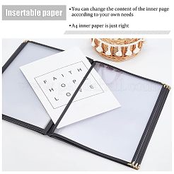 A4 Plastic Menu Book Protector&nbsp;AJEW-WH0300-01B