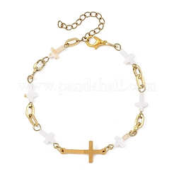 Natural Freshwater Shell Beads Link Chain Bracelets&nbsp;BJEW-JB13909