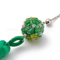 Metal Bookmark Gift with Polyester Tassel Big Pendant Decorations&nbsp;AJEW-JK00167-01