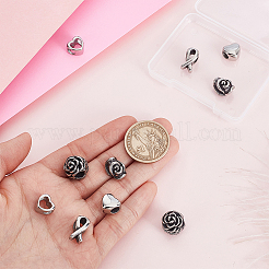 10Pcs 5 Styles 304 Stainless Steel European Beads&nbsp;STAS-GA0001-82