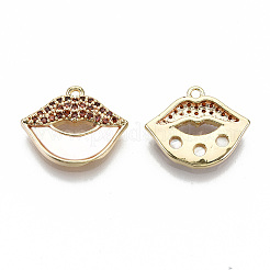 Brass Micro Clear Cubic Zirconia Pendants&nbsp;KK-N231-169B-NF