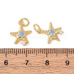 Brass Micro Pave Cubic Zirconia Charms&nbsp;KK-C143-32B-G