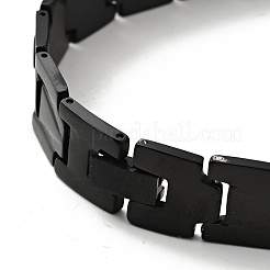 PVD Vacuum Plating 201 Stainless Steel Rectangle Watch Band Bracelet&nbsp;BJEW-H550-01EB