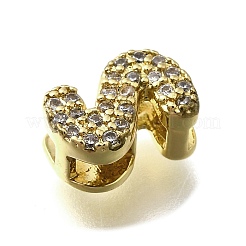 Brass Micro Pave Cubic Zirconia Letter Multi-Strand Links&nbsp;KK-D295-32G-19