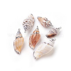 Electroplate Spiral Shell Pendants&nbsp;BSHE-L036-10