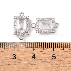 Brass Pave Clear Cubic Zirconia Connector Charms&nbsp;KK-S389-39P