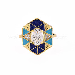 Brass Micro Pave Clear Cubic Zirconia Cuff Rings&nbsp;RJEW-S045-084C-NR