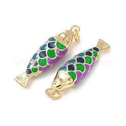 Brass Enamel Pendants&nbsp;KK-C143-44B-G