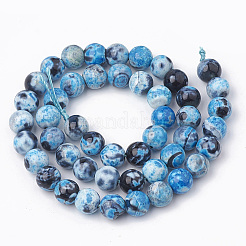 Dyed Natural Fire Crackle Agate Beads Strands&nbsp;G-T098-02B-04