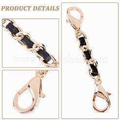 3Pcs 3 Colors PU Leather Alloy Crub Chain Purse Strap Extenders for Purse Making&nbsp;PURS-CL0001-11A