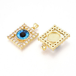 Brass Micro Pave Clear Cubic Zirconia Pendants for Women&nbsp;KK-T070-91A-03