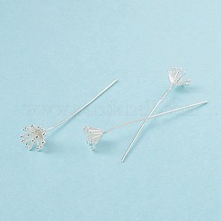 Brass Flower Head Pins&nbsp;KK-G413-03S