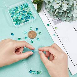 100Pcs 5 Colors Transparent Glass Charms&nbsp;GGLA-GA0001-04