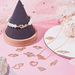 40Pcs 10 Styles Alloy Crystal Rhinestone Connector Charms&nbsp;ALRI-SC0001-31