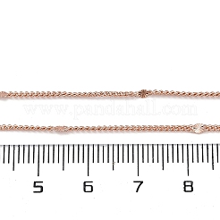 2mm Rack Plating Brass Curb Chain Necklaces for Women Men&nbsp;MAK-L044-24RG