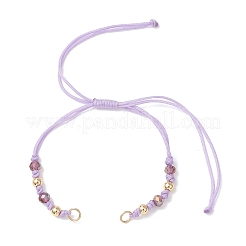 AB Color Plated Faceted Rondelle Glass Braided Bead Bracelet Making&nbsp;AJEW-JB01544