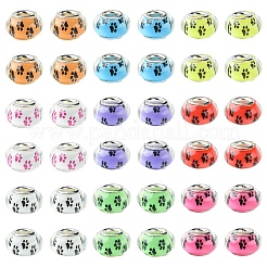 30Pcs Large Hole Dog Paw Prints Pattern Resin European Beads&nbsp;OPDL-YW0001-05