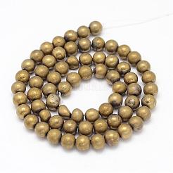 Electroplated Natural Pyrite Bead Strands&nbsp;G-G897-6mm-02