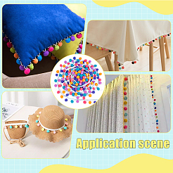 6 Yards Gradient Color Polyester Pom Pom Ball Tassel Ribbons&nbsp;DIY-PH0035-76A