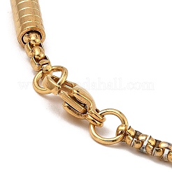 PVD Vacuum Plating 304 Stainless Steel Column Beaded Link Chain Bracelets&nbsp;BJEW-K231-01G