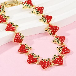Brass Micro Pave Cubic Zirconia Enamel Link Bracelets&nbsp;BJEW-Z126-02G