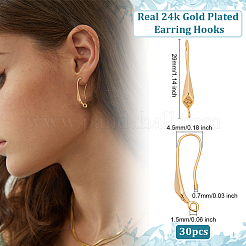 30Pcs Rack Plating Eco-friendly Brass Earring Hooks&nbsp;KK-ME0002-43