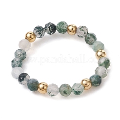 3Pcs 3 Style Natural Mixed Gemstone Round Beaded Stretch Rings Set&nbsp;RJEW-TA00087
