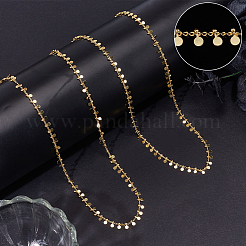 DIY Brass Curb Chains with Flat Round Charms Necklaces/Bracelets Making Kits&nbsp;DIY-BBC0002-37
