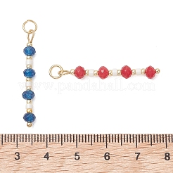 8Pcs 8 Colors Dyed Natural Malaysia Jade & Handmade Glass Seed Bead Pendants&nbsp;PALLOY-MZ01317