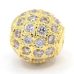 CZ Jewelry Brass Micro Pave Cubic Zirconia Round Beads&nbsp;ZIRC-M024-04