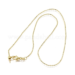 1MM Brass Column Link Chain Necklaces&nbsp;NJEW-M108-14G