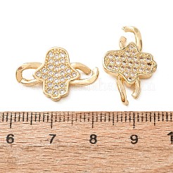 Brass Micro Pave Cubic Zirconia Connector Charms&nbsp;CU-CJC6430-01G