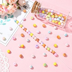 100Pcs Two-tone Opaque Spray Painted Glass Beads&nbsp;GLAA-CJ0002-94