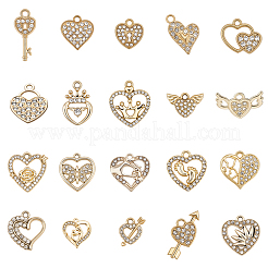 60Pcs 20 Styles Alloy Rhinestone Pendants&nbsp;FIND-PH0027-87