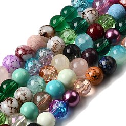 Mixed Style Glass Beads Strands&nbsp;DGLA-MSMC001-15