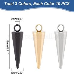 32Pcs 4 Style 2 Colors 304 Stainless Steel Pendants&nbsp;STAS-UN0026-37