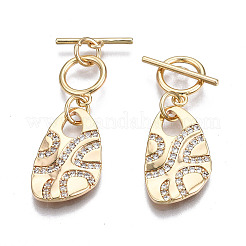 Brass Micro Pave Clear Cubic Zirconia Toggle Clasps&nbsp;KK-S356-308-NF