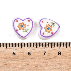Floral Printed Porcelain Beads&nbsp;PORC-A033-01G