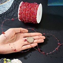 Acrylic Round Beaded Link Chains&nbsp;DIY-MB0007-001B