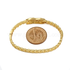 Rack Plating Brass Micro Pave Cubic Zirconia Hinged Bangles&nbsp;BJEW-H624-04G