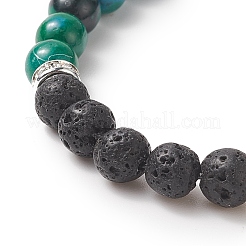 Natural & Synthetic Mixed Gemstone Beaded Stretch Bracelet&nbsp;BJEW-JB09260