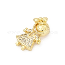 Brass Micro Pave Cubic Zirconia Pendants&nbsp;KK-D317-104G