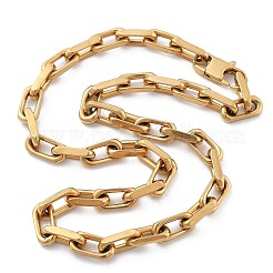 Ion Plating(IP) 304 Stainless Steel Paperclip Chain Necklaces for Women Men&nbsp;NJEW-U019-03G