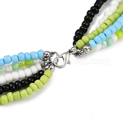 Bohemian Glass Seed Beaded Multi-strand Necklaces for Women&nbsp;NJEW-JN05354-02