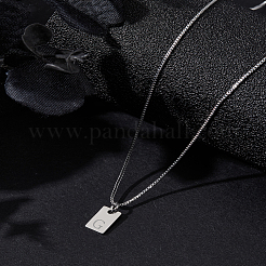 1Pc Stainless Steel Letter Rectangle Pendant Necklaces&nbsp;NJEW-LP0001-34G-P