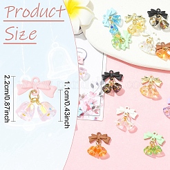 16Pcs 8 Colors Alloy & Glass Pendants&nbsp;PALLOY-YW00166