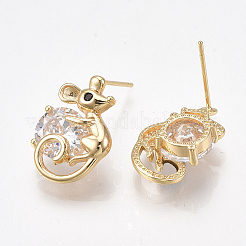 Brass Stud Earrings&nbsp;KK-T038-497G