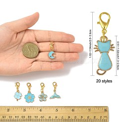 20Pcs 20 Styles Alloy Enamel Pendant Decorations&nbsp;HJEW-FS00044