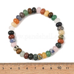 8MM Natural Mixed Gemstone Rondelle Heishi Beads Stretch Bracelets&nbsp;BJEW-JB14425